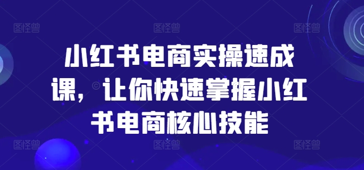 小红书电商实操速成课，让你快速掌握小红书电商核心技能-百货大全