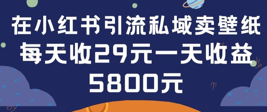 在小红书引流私域卖壁纸每张29元单日最高卖出200张(0-1搭建教程)【揭秘】-百货大全