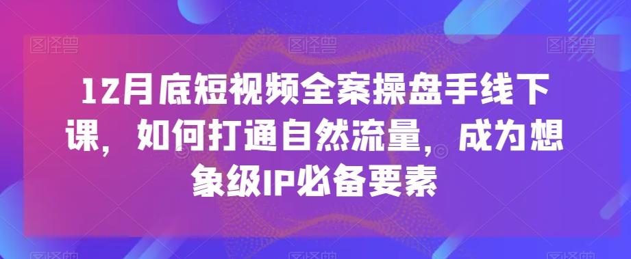 12月底短视频全案操盘手线下课，如何打通自然流量，成为想象级IP必备要素-百货大全