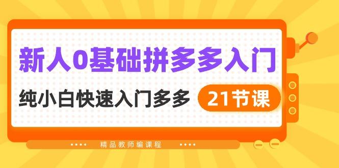 新人0基础拼多多入门，​纯小白快速入门多多(21节课-百货大全