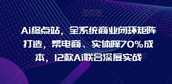 Ai终点站，全系统商业闭环矩阵打造，帮电商、实体降70%成本，12款Ai联合深度实战【0906更新】-百货大全