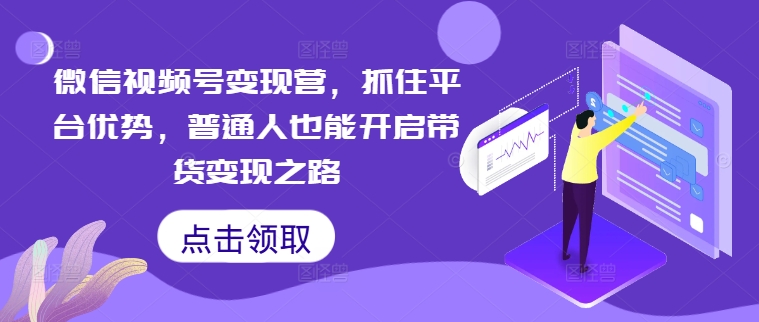 微信视频号变现营，抓住平台优势，普通人也能开启带货变现之路-百货大全