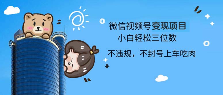 2024最新微信视频号变现项目，小白轻松月入四位数-百货大全