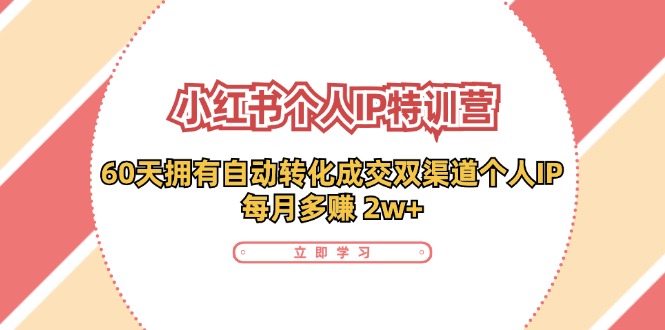 小红书个人IP陪跑营：两个月打造自动转化成交的多渠道个人IP，每月收入2w+(30节)-百货大全