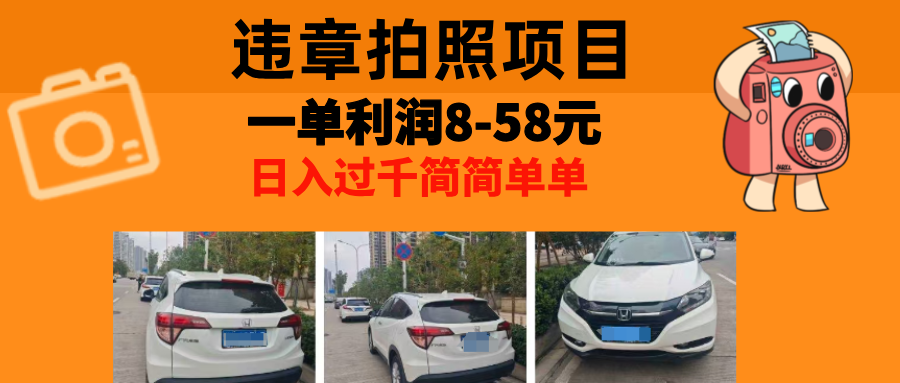 最强副业，违章拍照，一单利润8-58元，全国大小城市都可做-百货大全