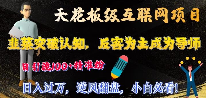 天花板级互联网项目，韭菜突破认知，反客为主成为导师，日引流100+精准粉-百货大全