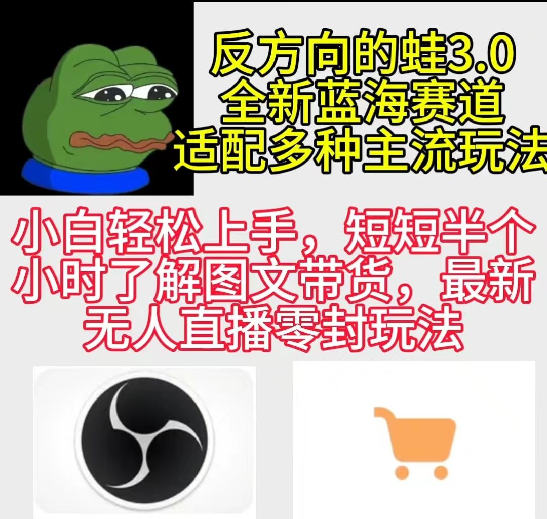 (9485期)反方向的蛙3.0，图文最新玩法，变现多元化，新蓝海项目，小白轻松上手-百货大全