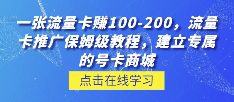 一张流量卡赚100-200，流量卡推广保姆级教程，建立专属的号卡商城-百货大全
