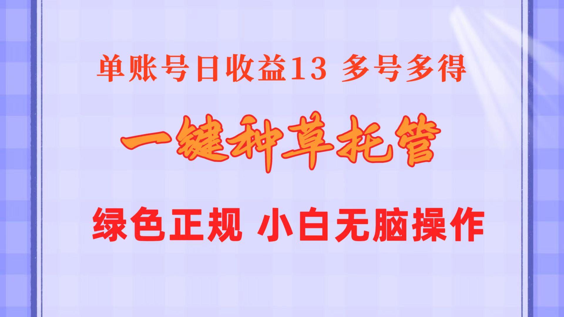 一键种草托管 单账号日收益13元  10个账号一天130  绿色稳定 可无限推广-百货大全