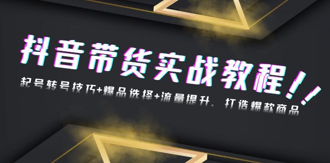 抖音带货实战教程：起号转号技巧+爆品选择+流量提升，打造爆款商品-百货大全