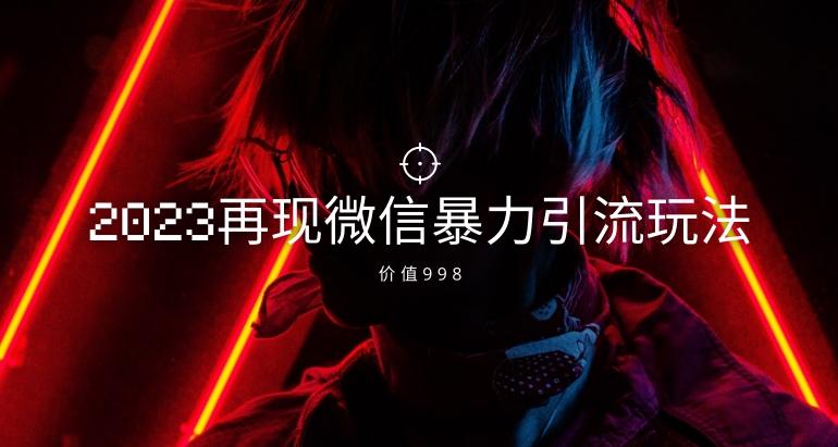 价值998元2023最新微信暴力引流玩法，日引流50-100+-百货大全