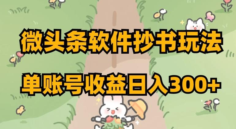 微头条软件抄书玩法，单账号收益日入300+【揭秘】-百货大全