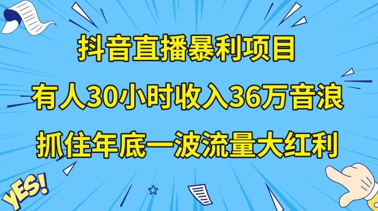 抖音直播暴利项目，有人30小时收入36万音浪，公司宣传片年会视频制作，抓住年底一波流量大红利【揭秘】-百货大全