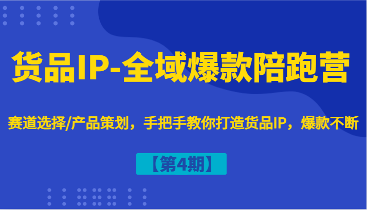 货品IP-全域爆款陪跑营【第4期】赛道选择/产品策划，手把手教你打造货品IP，爆款不断-百货大全