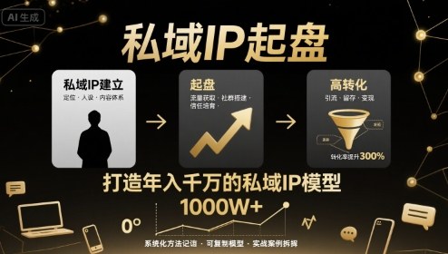 私域IP起盘，私域ip建立、起盘、高转化，打造年入千万的私域ip模型-百货大全