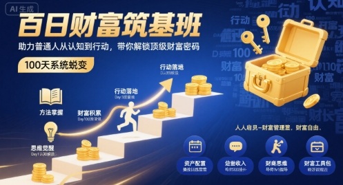 百日财富筑基班，助力普通人从认知到行动，带你解锁顶级财富密码-百货大全