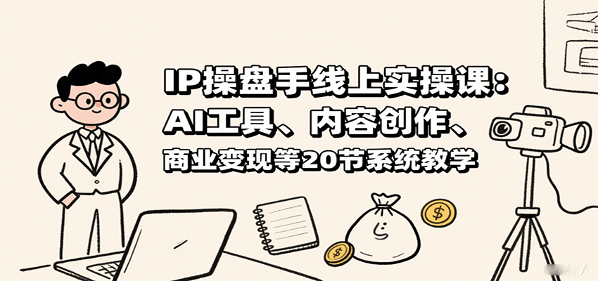 IP操盘手线上实操课:AI工具、内容创作、商业变现等20节系统教学-百货大全