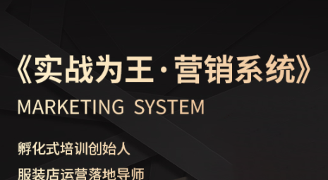 老杨·服装老板必修课《实战为王-营销系统》实现业绩被动式增长-百货大全