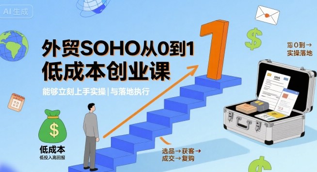 外贸SOHO从0到1低成本创业课，能够立刻上手实操与落地执行-百货大全