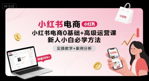 小红书电商0基础+高级运营课，新人小白必学方法，实操教学+案例分析-百货大全