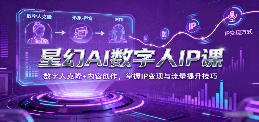 星幻AI数字人IP课，数字人克隆+内容创作，掌握IP变现与流量提升技巧-百货大全