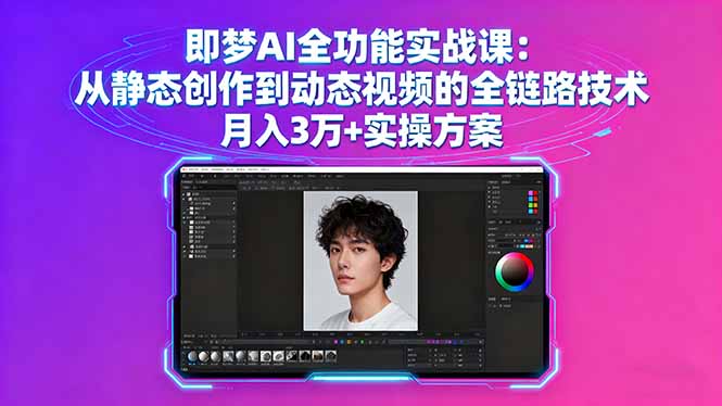 即梦AI全功能实战课：从静态创作到动态视频的全链路技术 月入3万+实操方案-百货大全