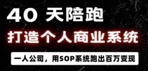 40天陪跑打造个人商业系统，一人公司，用SOP系统跑出百W变现-百货大全