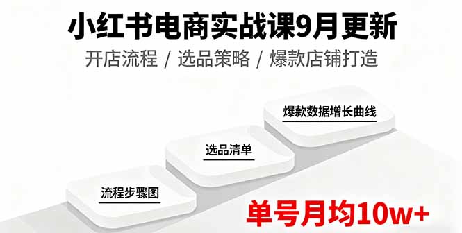 小红书电商实战课9月更新，开店流程/选品策略/爆款店铺打造，单号月均10w+-百货大全