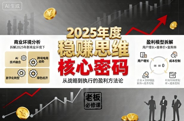 2025年度稳賺思维老板创业营，拆解2025年新商业环境下，企业实现持续盈利的核心密码-百货大全