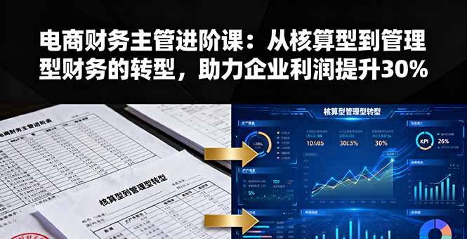 电商财务主管进阶课：从核算型到管理型财务的转型，助力企业利润提升30%-百货大全