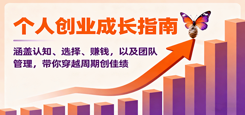 个人创业成长指南：涵盖认知、选择、赚钱，以及团队管理，带你穿越周期创佳绩-百货大全