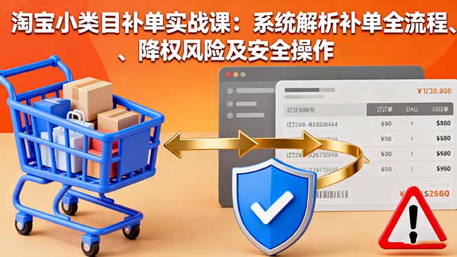 淘宝小类目补单实战课：系统解析补单全流程、降权风险及安全操作-百货大全