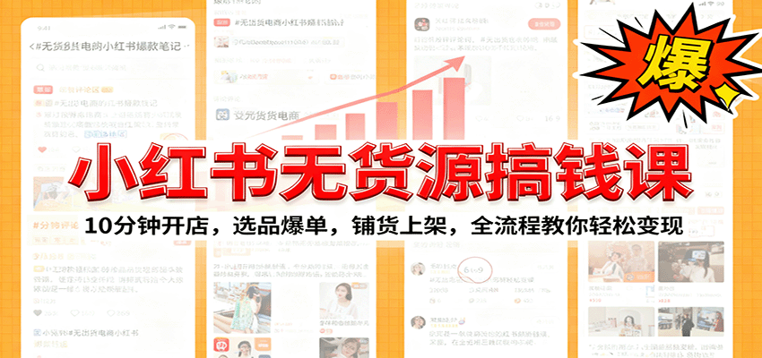 小红书无货源爆单课:10分钟开店,选品爆单,铺货上架,全流程教你轻松变现-百货大全