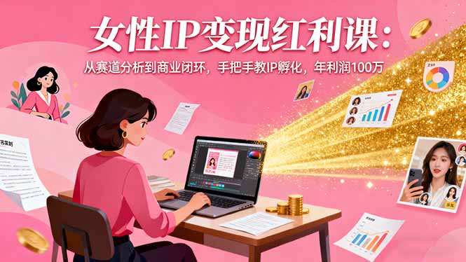 女性IP变现红利课：从赛道分析到商业闭环，手把手教IP孵化，年利润100万-百货大全