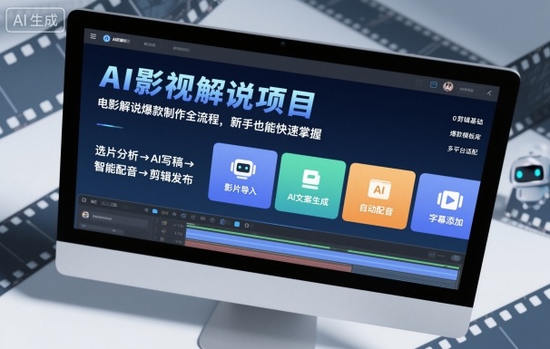 AI影视解说项目，电影解说爆款制作全流程，新手也能快速掌握-百货大全