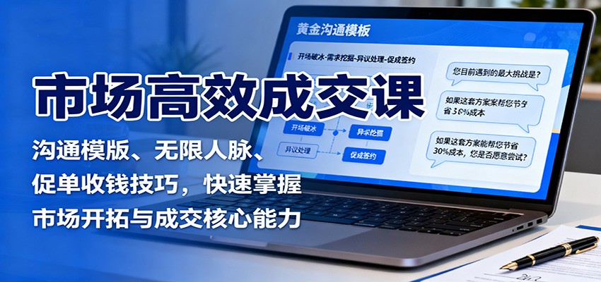 市场高效成交课:沟通模版、无限人脉、促单收钱技巧,快速掌握市场开拓与成交核心能力-百货大全