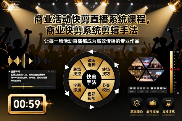 商业活动快剪直播系统课程，商业快剪系统剪辑手法-百货大全