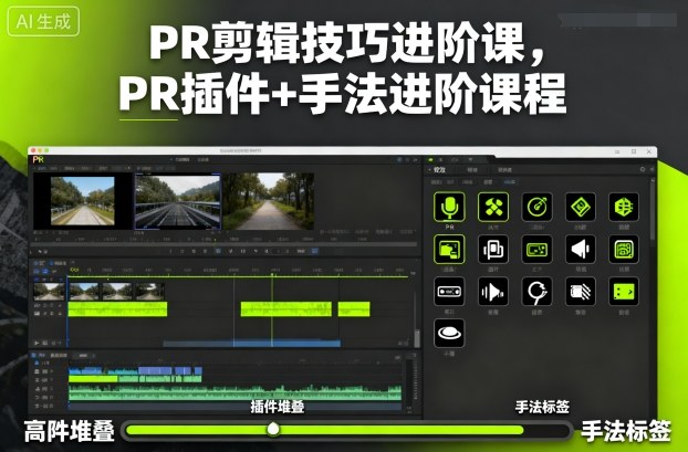 PR剪辑技巧进阶课，PR插件+手法进阶课程-百货大全