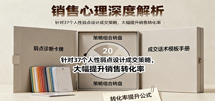 销售心理深度解析：针对37个人性弱点设计成交策略，大幅提升销售转化率！-百货大全