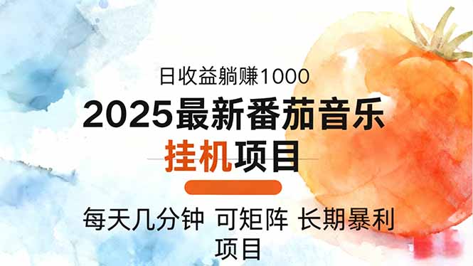 2025年最新番茄音乐人挂机项目，每天几分钟，月入1000＋，可矩阵，一台...-百货大全