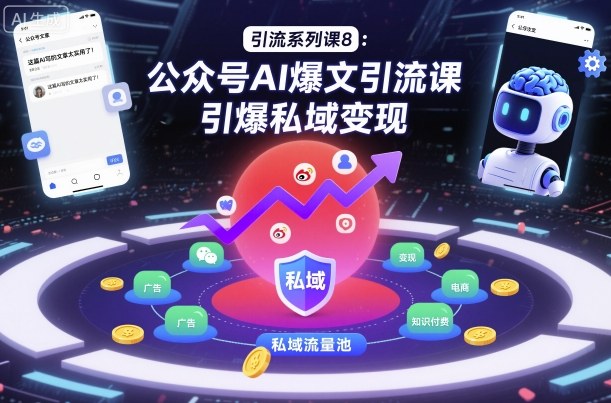 引流系列课8：公众号AI爆文引流课，引爆私域变现-百货大全