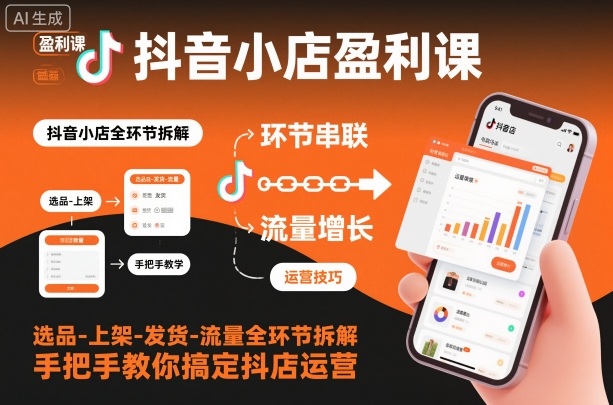 抖音小店盈利课-选品-上架-发货-流量全环节拆解，手把手教你搞定抖店运营-百货大全