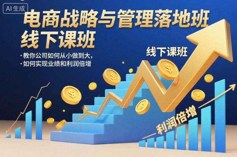 电商战略与管理落地班线下课，教你公司如何从小做到大，如何实现业绩和利润倍增【录音】-百货大全