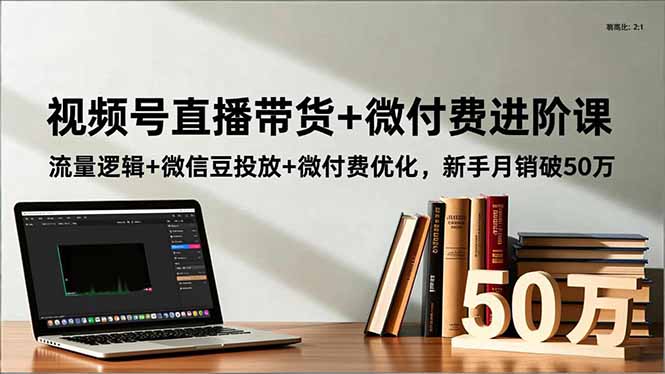 视频号直播带货+微付费进阶课：流量逻辑+微信豆投放+微付费优化，新手月销破50万-百货大全
