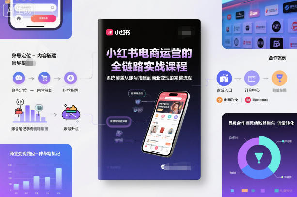 小红书电商运营的全链路实战课程，系统覆盖从账号搭建到商业变现的完整流程-百货大全