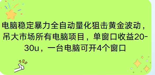 电脑EA策略挂机项目单窗口收益20-30u，单电脑可挂5-10个窗口收益稳健4位数-百货大全