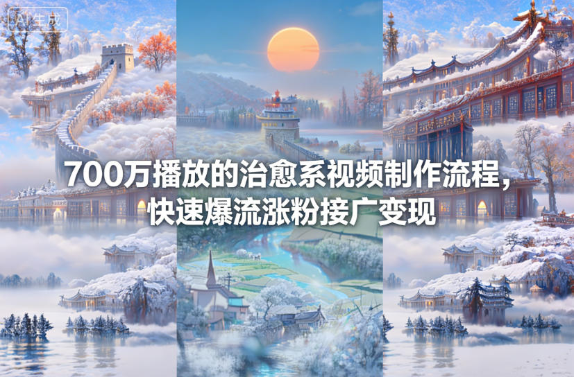 700万播放的治愈系视频制作流程，快速爆流涨粉接广变现-百货大全