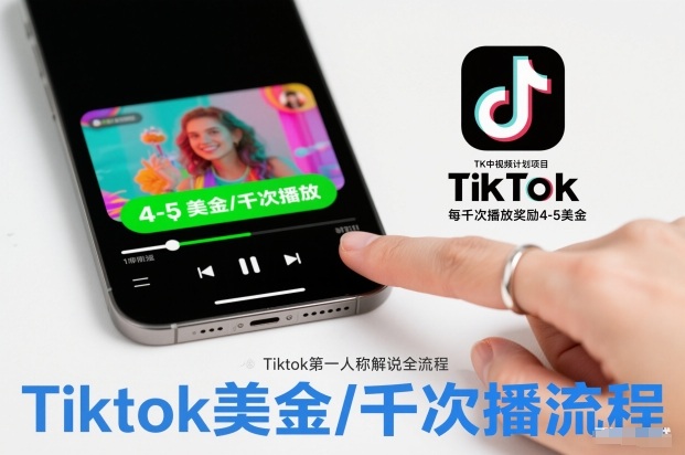 TK中视频计划项目，Tiktok第一人称解说流程，每干次播放奖励4-5美金-百货大全