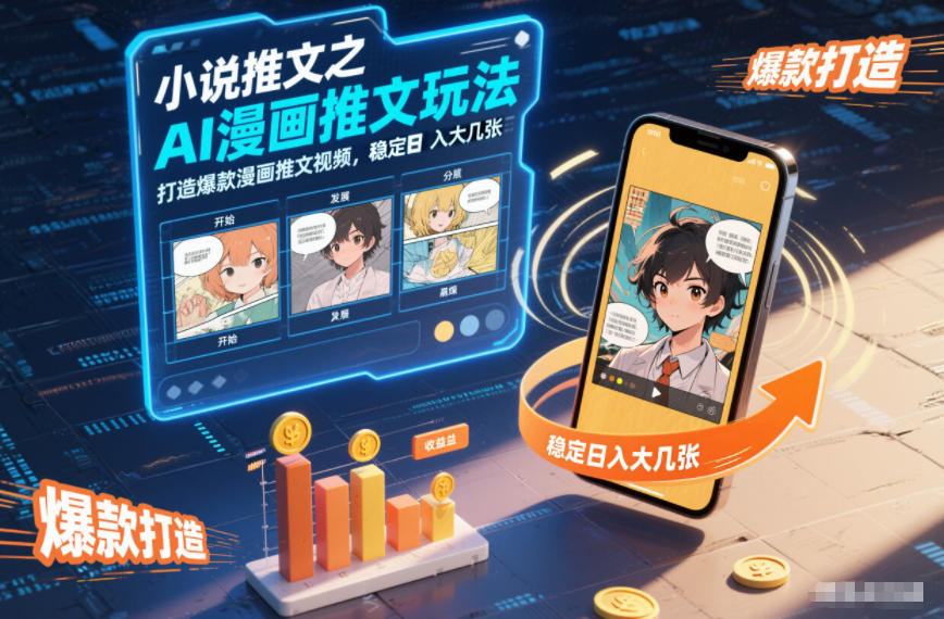 小说推文之AI漫画推文玩法，打造爆款漫画推文视频，稳定日入大几张-百货大全