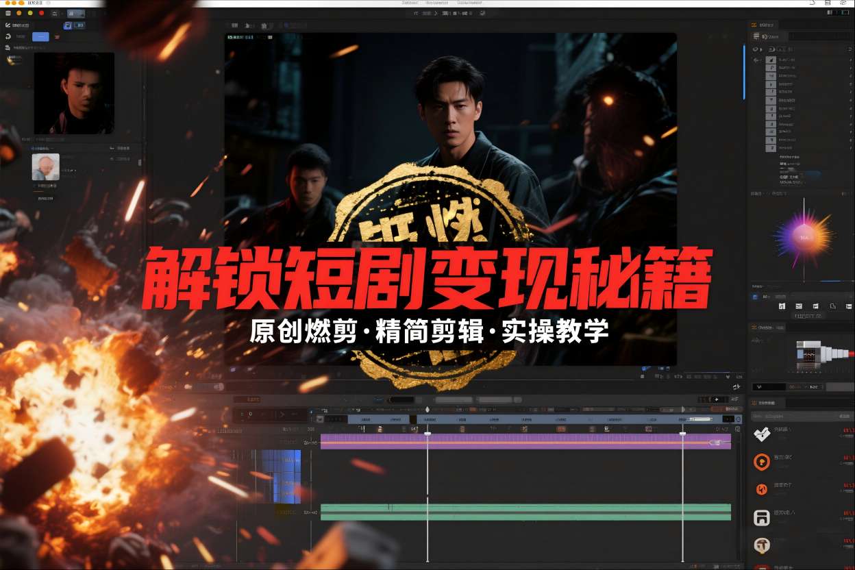 短剧拉新之原创燃剪精简剪辑实操课，解锁短剧变现秘籍-百货大全